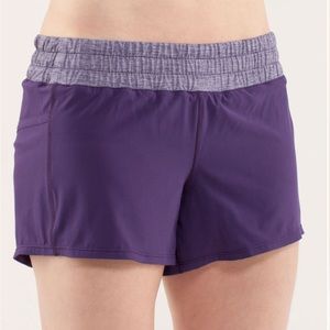 Lululemon Run Tracker Shorts MR 4” - Concord Grape Size 6